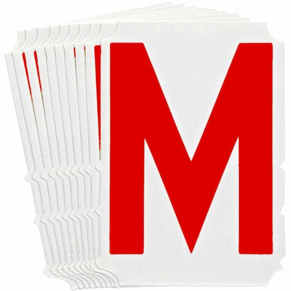 Brady Quik-Align 5160 Series Polyester 4 in Lbl Legend: M Red 10PK 5160P-M - main